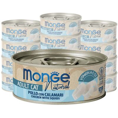Monge Natural Cat Adult Pollo con Calamari 80 gr Monge Natural Cat Adult Pollo con Calamari 80 gr