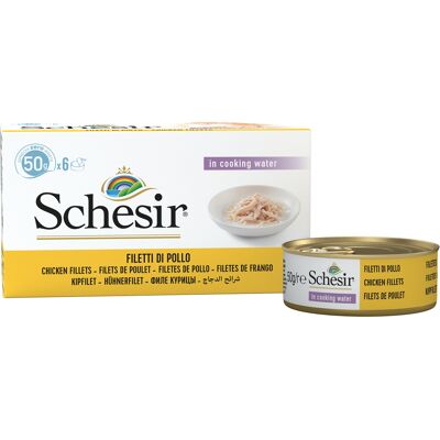Schesir Cibo per Gatti Filetti di Pollo Naturale 6x50g Schesir Cibo per Gatti Filetti di Pollo Naturale 6x50g