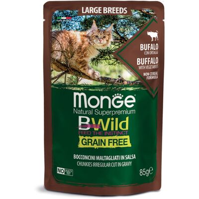 Marca Monge Alimenti per Gatti di Razza Grande senza Cereali - Bufalo & Verdure, 85g Marca Monge Alimenti per Gatti di Razza Grande senza Cereali - Bufalo & Verdure, 85g