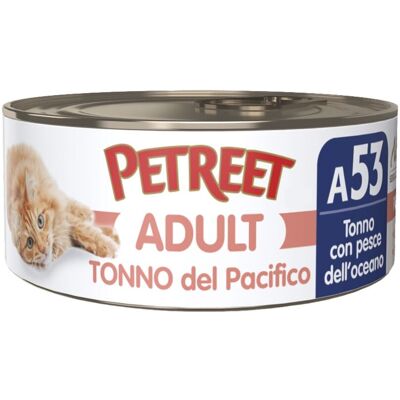 Petreet Cat Tonno del pacifico Tonno con pesce dell'oceano 70 gr Petreet Cat Tonno del pacifico Tonno con pesce dell'oceano 70 gr