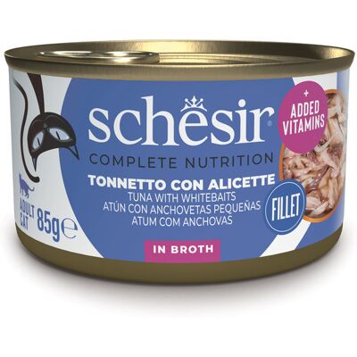 Schesir Cat Adult Tonnetto con alicette in brodo 85g Schesir Cat Adult Tonnetto con alicette in brodo 85g