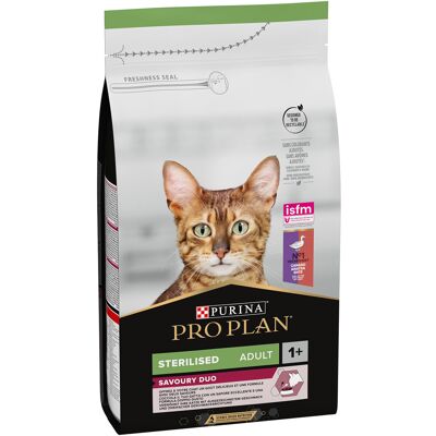 Purina Pro Plan Savoury Duo Cat Adult 1+ Sterilised Anatra e Fegato 1,5 kg Purina Pro Plan Savoury Duo Cat Adult 1+ Sterilised Anatra e Fegato 1,5 kg