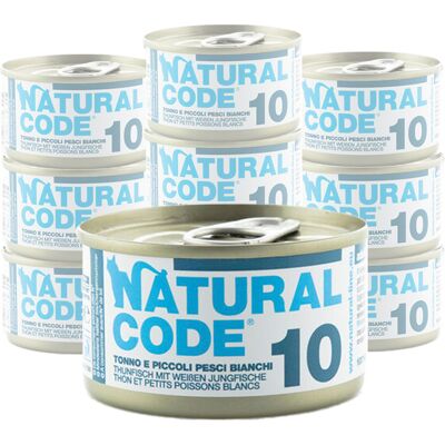 Natural Code Cat Tonno e Piccoli Pesci Bianchi 85g n.10 Natural Code Cat Tonno e Piccoli Pesci Bianchi 85g n.10