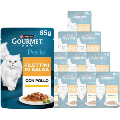 Gourmet Perle Cat Adult Filettini in Salsa con Pollo 85 gr Gourmet Perle Cat Adult Filettini in Salsa con Pollo 85 gr