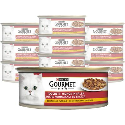 Gourmet Rosso Cat Adult Tocchetti Mignon in Salsa con Pollo e Tacchino 195 gr Gourmet Rosso Cat Adult Tocchetti Mignon in Salsa con Pollo e Tacchino 195 gr