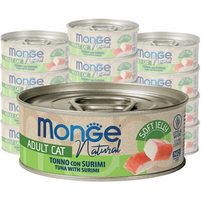 Alimento per gatti Monge - Gelatina di tonno e surimi 80g - Umido Alimento per gatti Monge - Gelatina di tonno e surimi 80g - Umido
