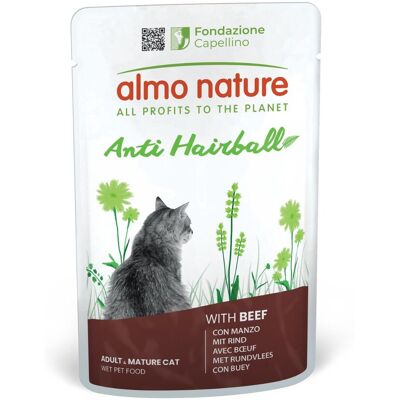 Almo Nature Anti Hairball Cat Adult con Manzo 70 gr Almo Nature Anti Hairball Cat Adult con Manzo 70 gr