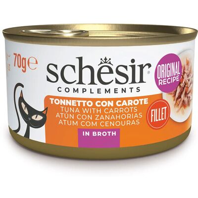 Schesir Cat Tonnetto con carote in brodo 70 gr Schesir Cat Tonnetto con carote in brodo 70 gr