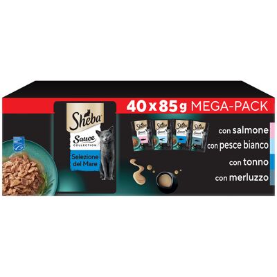 Sheba Cat Sauce Collection Selezione del Mare 40 pz x 85 gr Sheba Cat Sauce Collection Selezione del Mare 40 pz x 85 gr