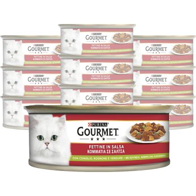 Gourmet Rosso Cat Adult Fettine con Coniglio, Rognone e Verdure 195 gr Gourmet Rosso Cat Adult Fettine con Coniglio, Rognone e Verdure 195 gr
