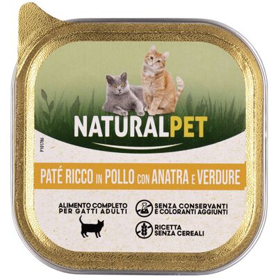 Naturalpet Cat Adult Paté riccon in Anatra Pollo e Verdure 100 gr Naturalpet Cat Adult Paté riccon in Anatra Pollo e Verdure 100 gr