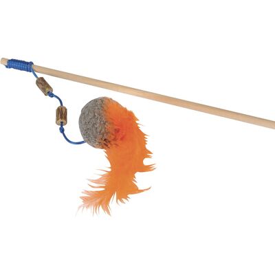 Camon Gioco per gatto cannetta palla con piuma con catnip Camon Gioco per gatto cannetta palla con piuma con catnip