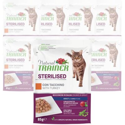 Natural Trainer Cat Adult Sterilised al Tacchino 85 gr Natural Trainer Cat Adult Sterilised al Tacchino 85 gr