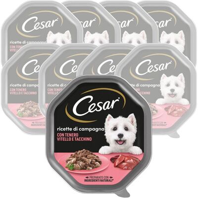 Cesar Dog Ricette di Campagna con Vitello e Tacchino 150 gr Cesar Dog Ricette di Campagna con Vitello e Tacchino 150 gr