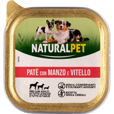 Naturalpet Dog Adulto Paté con Manzo e Vitello 150 gr Naturalpet Dog Adulto Paté con Manzo e Vitello 150 gr