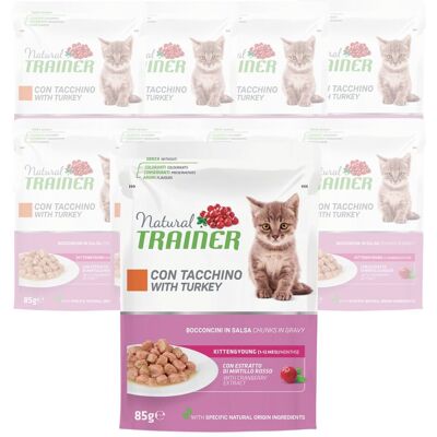 Trainer Natural Cat Kitten & Young Tacchino 85g - Cibo per gatti Trainer Natural Cat Kitten & Young Tacchino 85g - Cibo per gatti