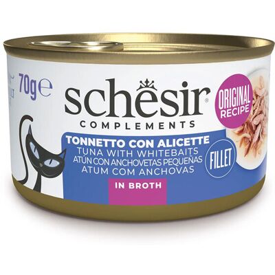 Schesir Cat Tonnetto con Alicette in brodo 70 gr Schesir Cat Tonnetto con Alicette in brodo 70 gr