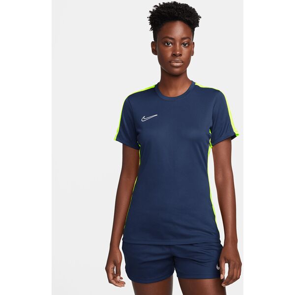 nike maglia da allenamento academy 23 blu navy e giallo fluorescente per donne dr1338-452 m