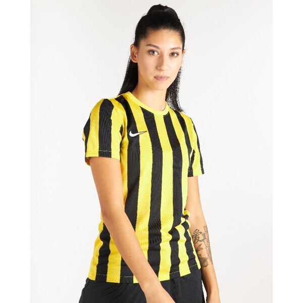 nike maglia striped division iv giallo e nero per donne cw3816-719 xs