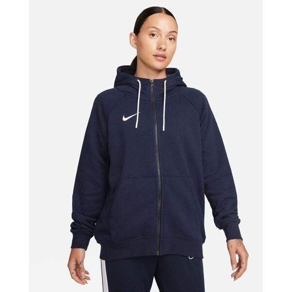 nike felpa con zip e cappuccio team club 20 blu navy per donne cw6955-451 xl