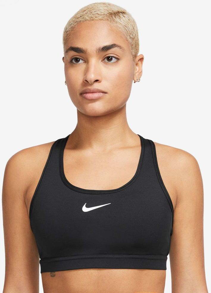 nike reggiseno sportivo swoosh nero donne dx6821-010 m