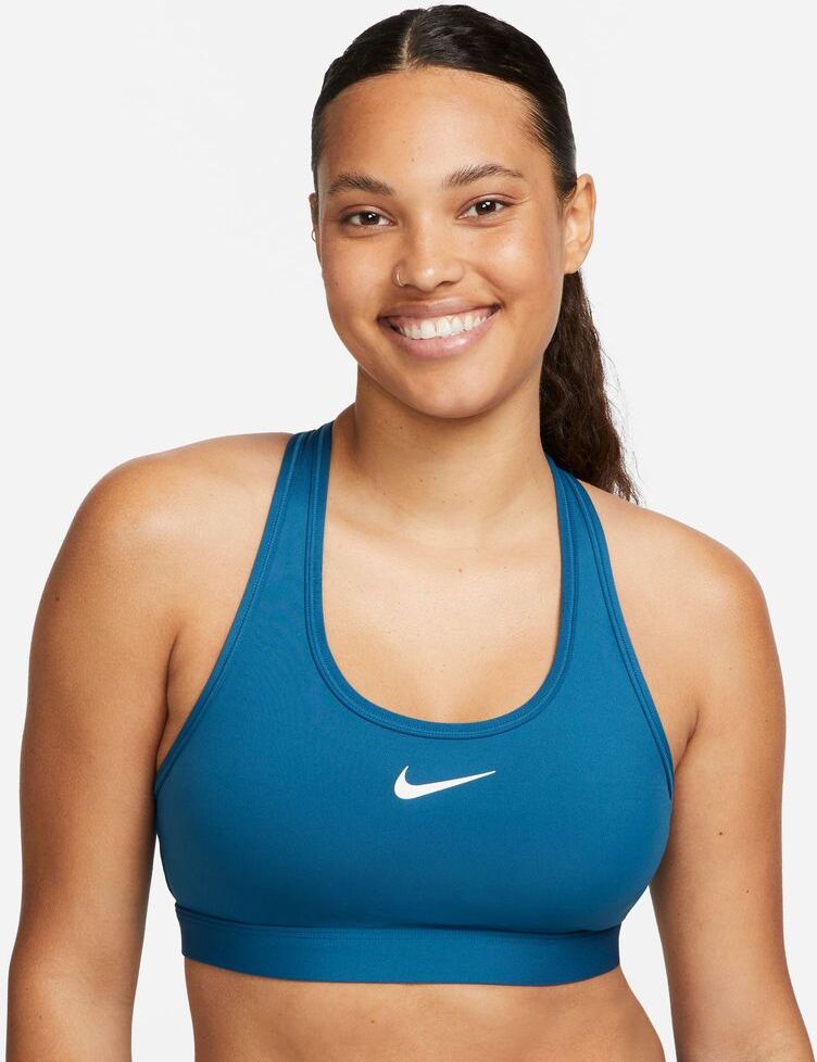 nike reggiseno sportivo swoosh blu donne dx6821-457 xs