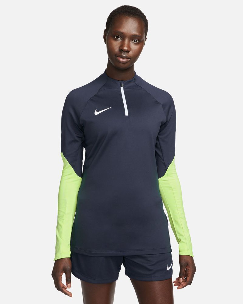 Nike Maglia da calcio per allenamento (1/4) Strike 23 Blu Navy e Giallo Fluorescente per Donne DR2296-452 S