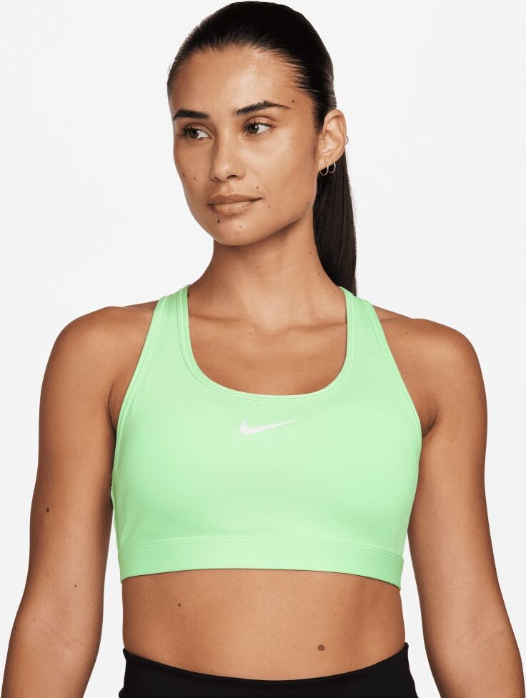 Nike Brassière Swoosh Medium Support padded pour Femme Couleur : Vapor Green/White Taille : L L