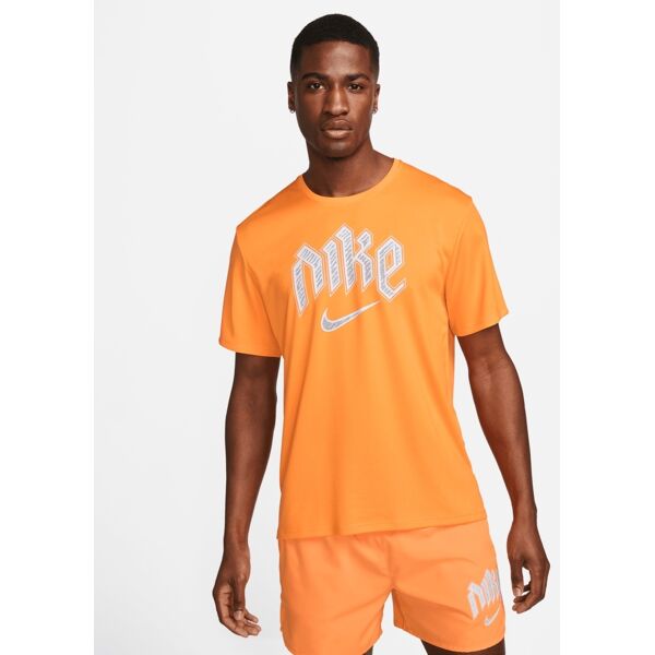 nike top da allenamento miler arancione e bianco uomo dx0839-836 s