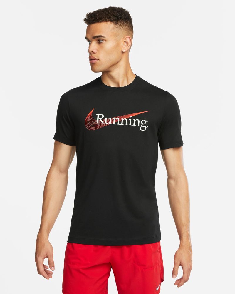 nike maglietta da running dri-fit nero uomo fj2362-010 s