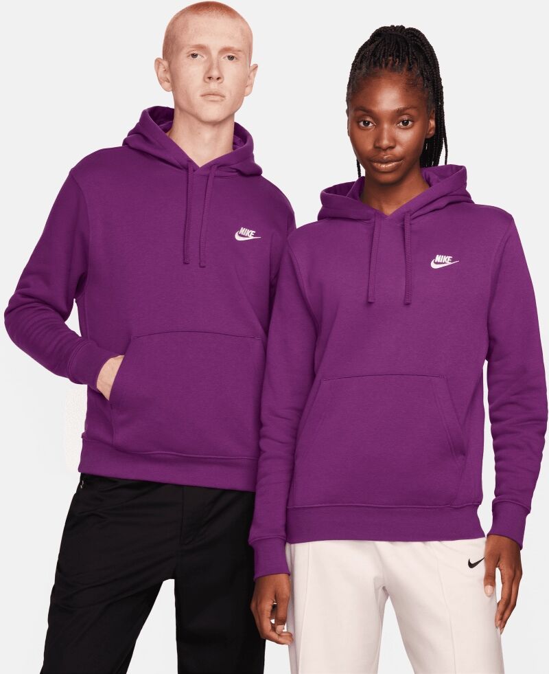 Nike Felpa con cappuccio Sportswear Club Fleece Viola e Bianco Uomo BV2654-503 XS