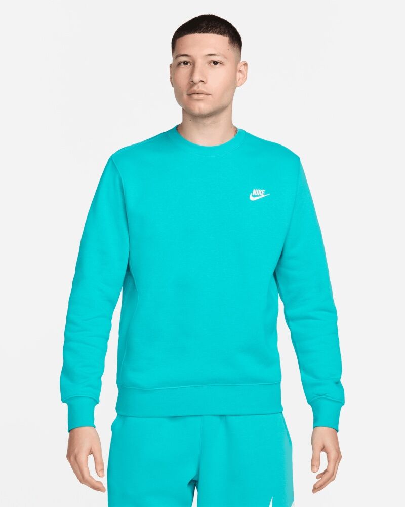 Nike Felpa Sportswear Club Fleece Turchese Uomo BV2662-345 S