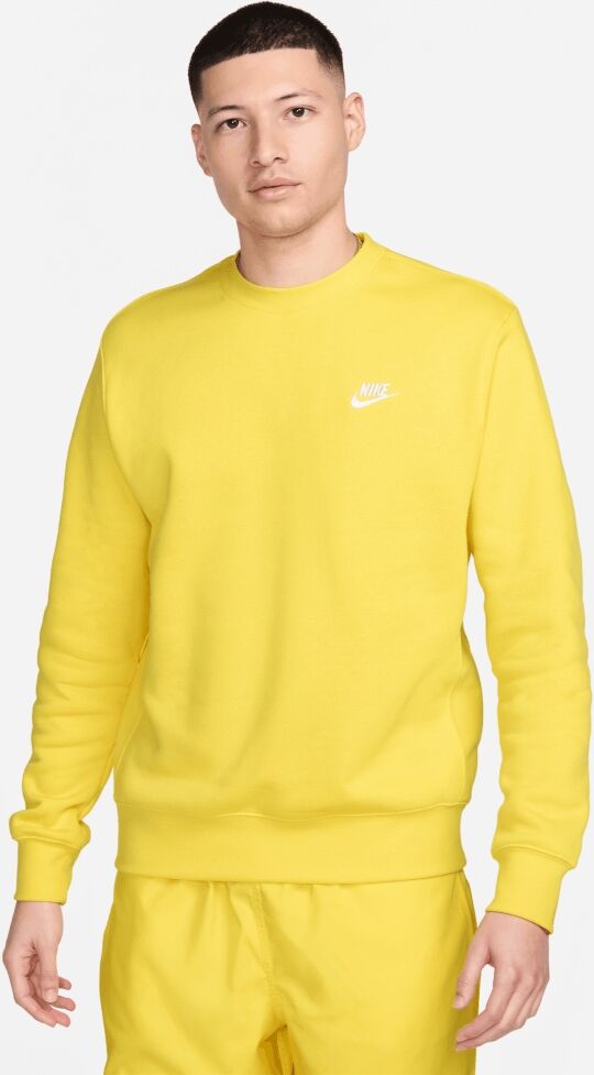 Nike Felpa Sportswear Club Fleece Giallo e Bianco Uomo BV2662-718 XS