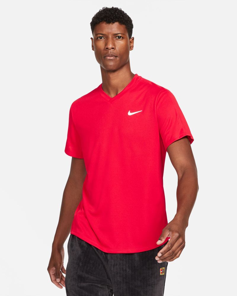 Nike Top da tennis Court Rosso Uomo CV2982-657 S