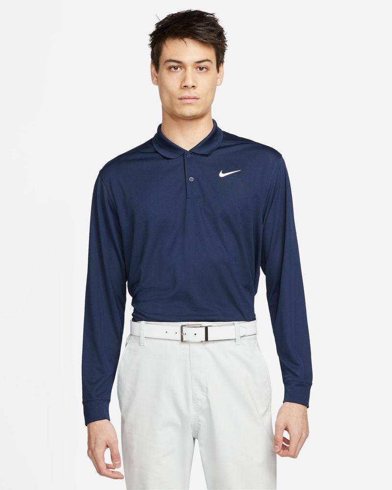 Nike Polo a maniche lunghe Dri-FIT Blu Navy Uomo DN2344-419 S