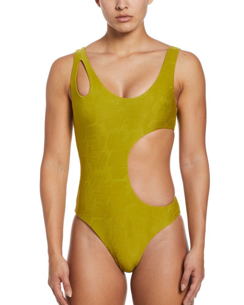 Nike Costume da bagno 1 pezzo Swim Cachi Donne NESSD288-314 M