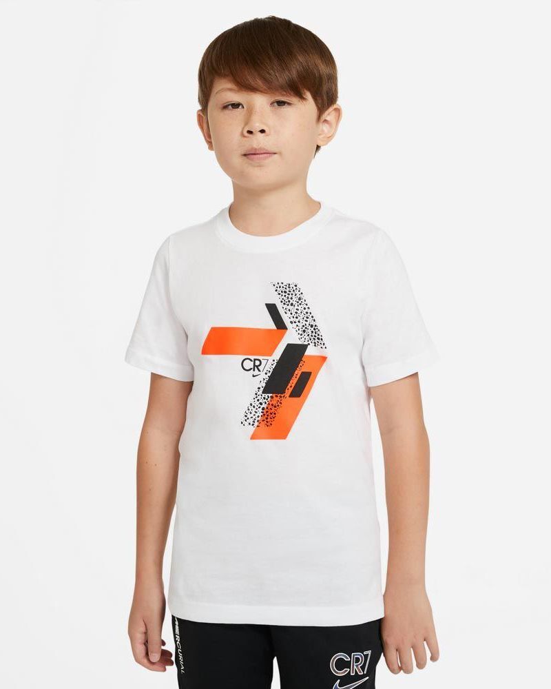 Nike Maglietta CR7 Bianco e Arancione Bambino CU9572-100 L