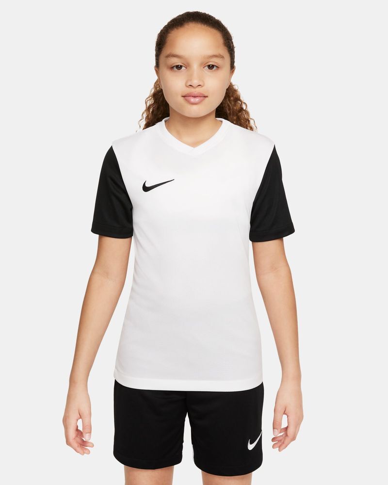 Nike Maglia Tiempo Premier II Bianco e Nero per Bambino DH8389-100 XS