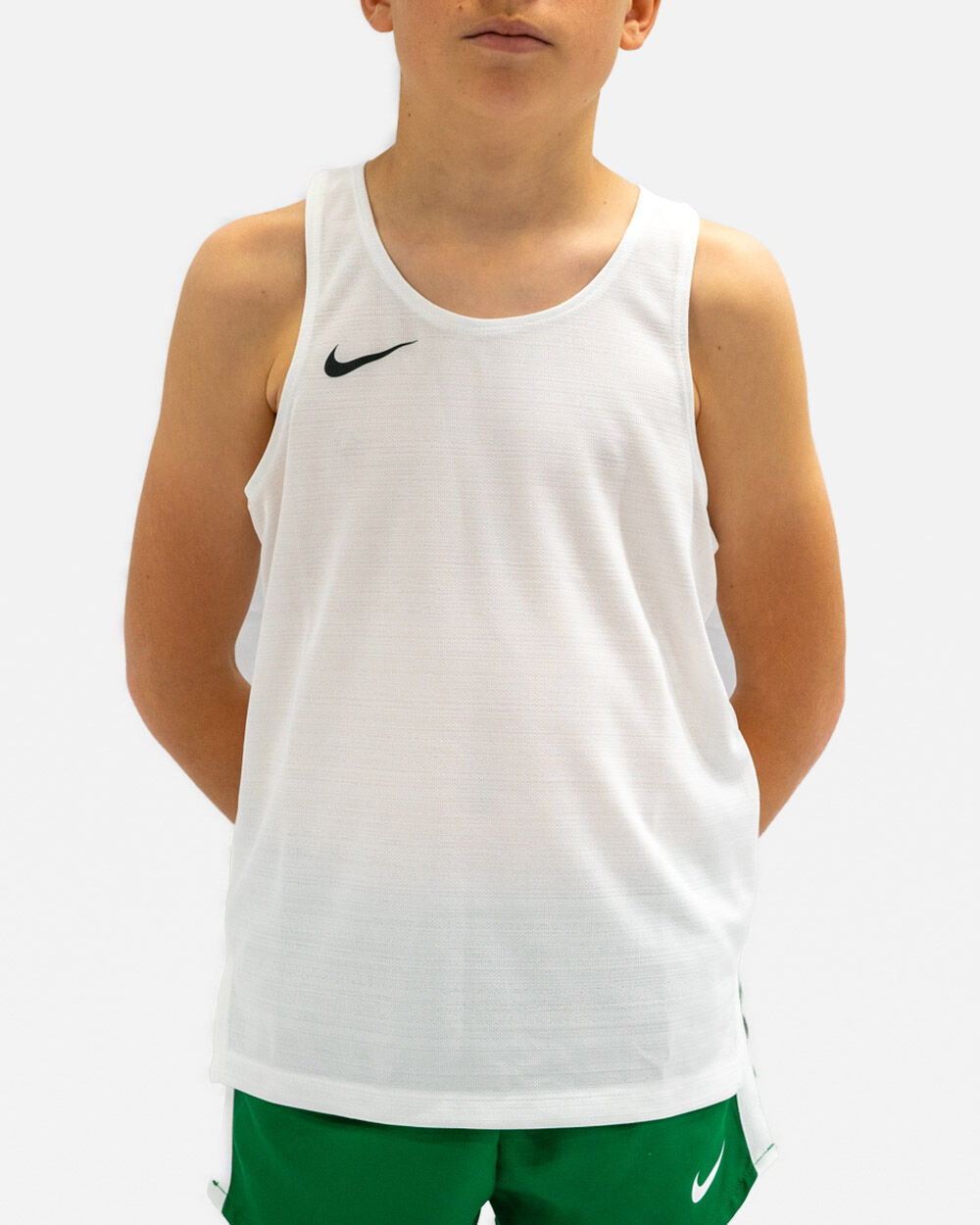 Nike Canotta da running Stock Bianco per Bambino NT0302-100 XS