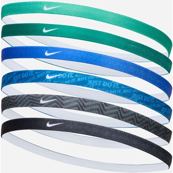 nike set di 6 fasce per capelli headband verde e blu unisex ac4455-305 one