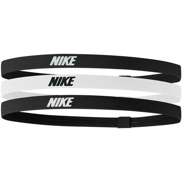 nike set di 3 fasce per capelli elastic bianco e nero unisex dr5205-036 one