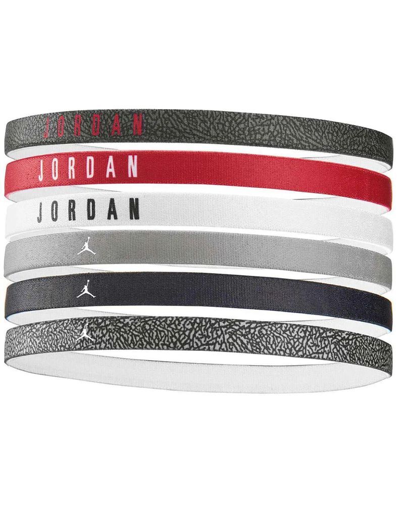 Nike Set di 6 fasce per capelli Jordan Nero/Bianco/Rosso Unisex DX7947-091 ONE