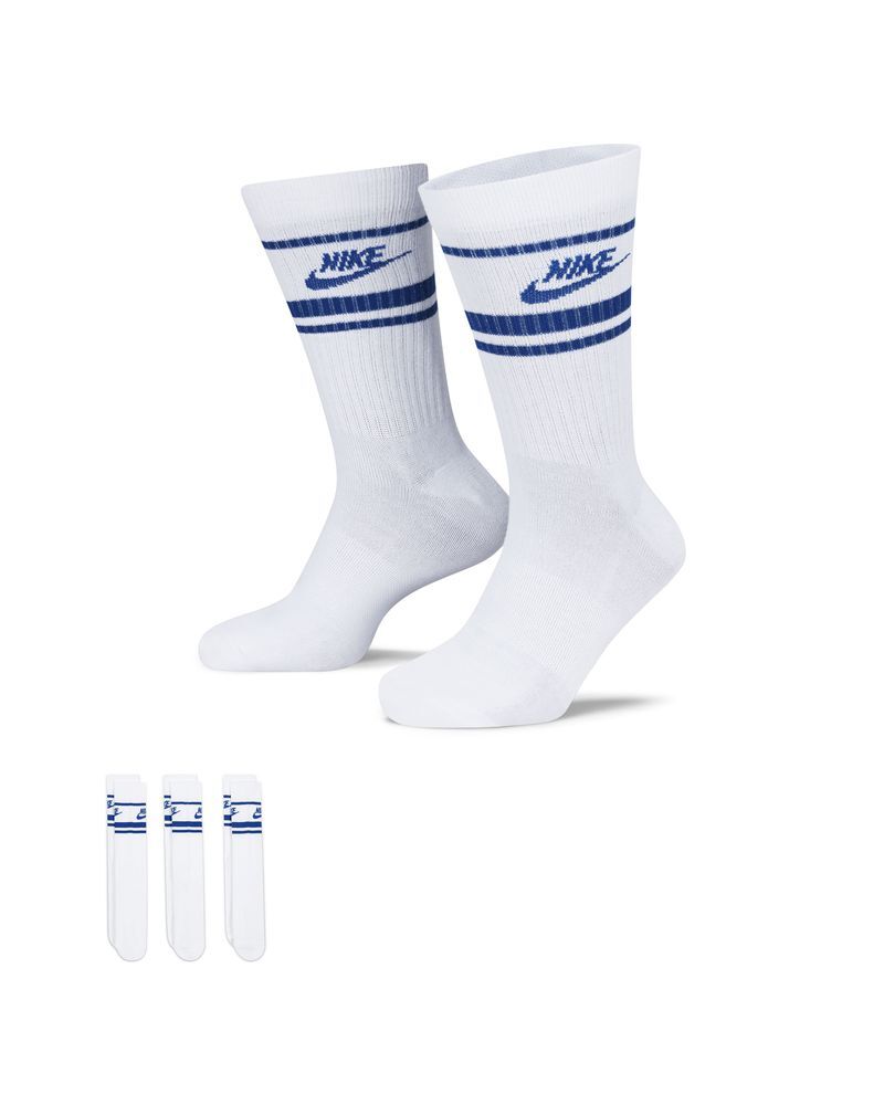 Nike Set di 3 paia di calzini Sportswear Blu Bianco e Reale Unisex DX5089-105 L