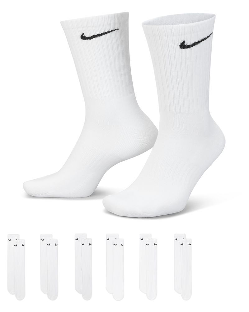 Nike Set di 6 paia di calzini Everyday Bianco Unisex SX7666-100 L