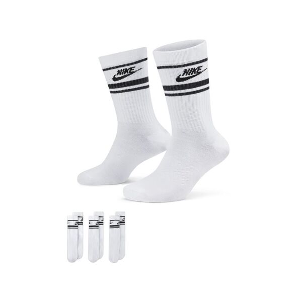 nike set di 3 paia di calzini sportswear bianco e nero unisex dx5089-103 s