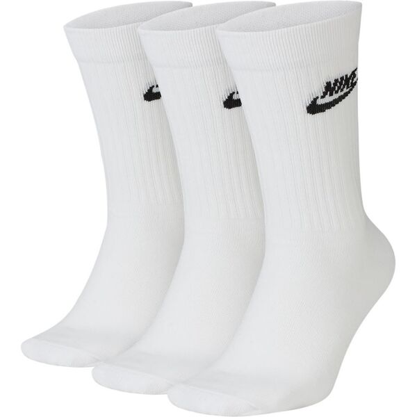 nike set di 3 paia di calzini sportswear bianco unisex dx5025-100 xl