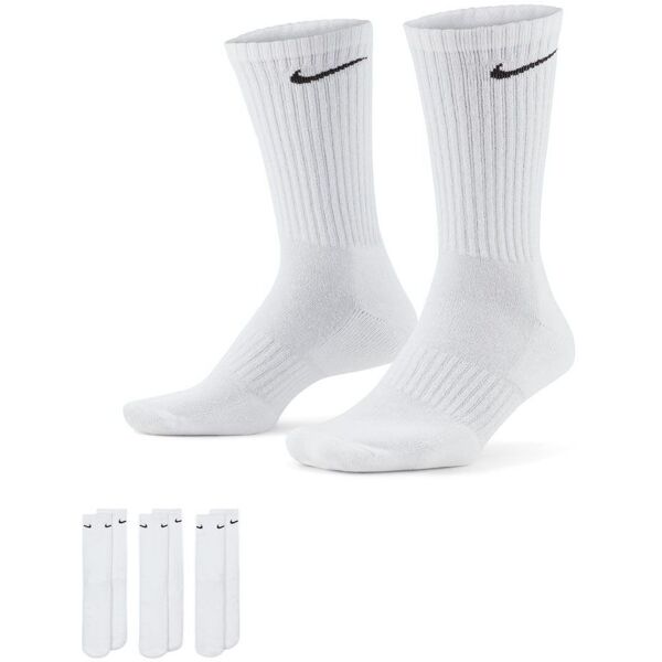 nike set di 3 paia di calzini everyday bianco unisex sx7664-100 m