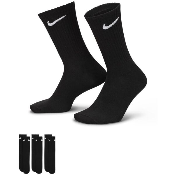 nike set di 3 paia di calzini everyday nero unisex sx7676-010 l