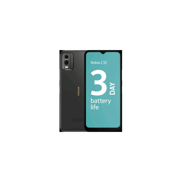 smartphone nokia c32 6.5 64gb ram 4gb dual sim 4g lte durata batteria durata 3 giorni charcoal black italia