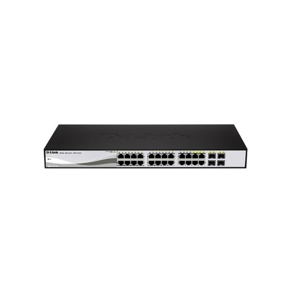 d-link dgs-1210-24p switch 28 porte gigabit di cui 24 poe + 4 porte sfp smart managed